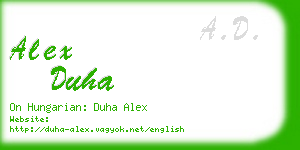 alex duha business card